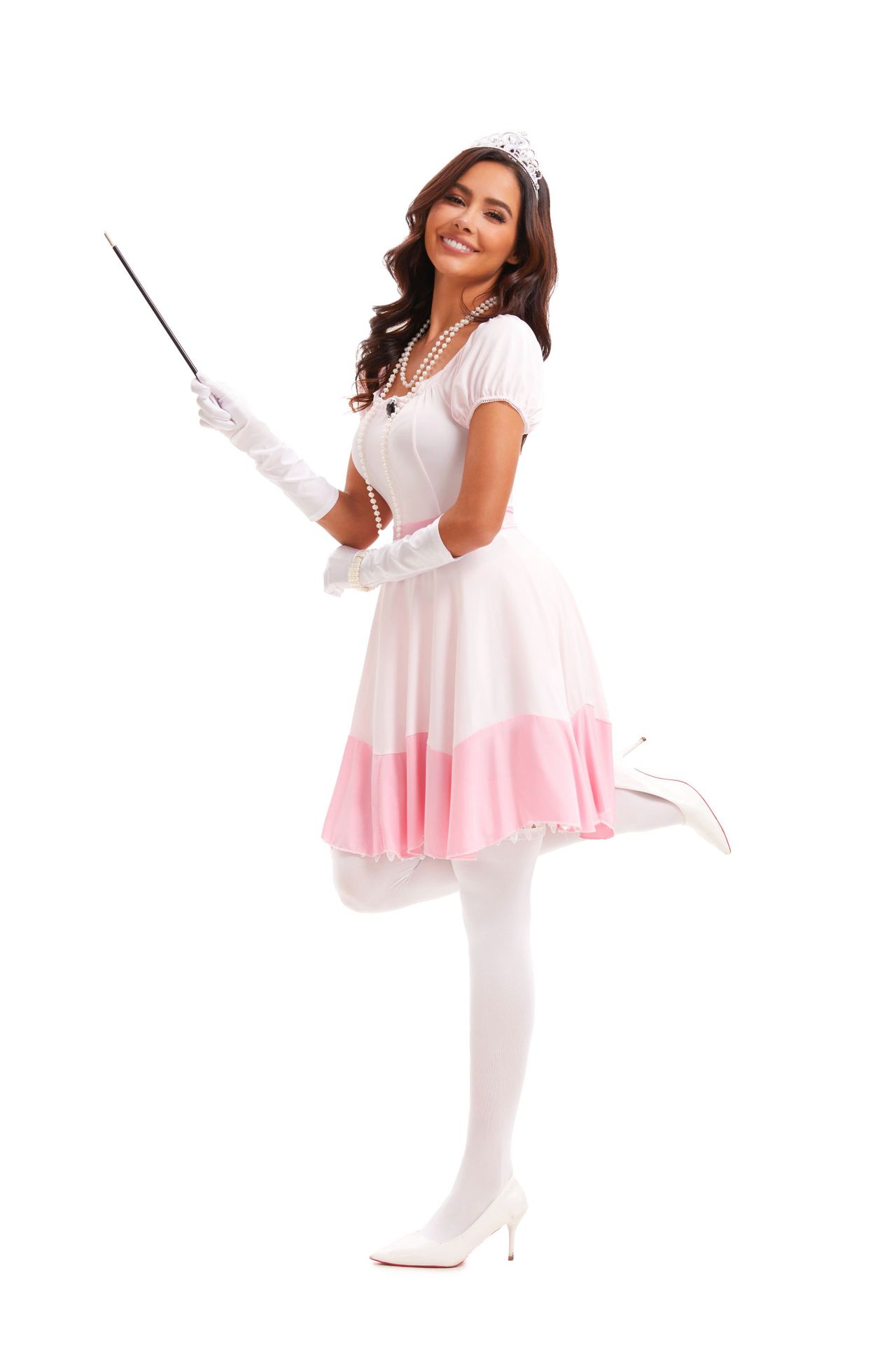 Womens Pink Princess Costume Role Play Clothing Nightclub Cosplay Uniform
